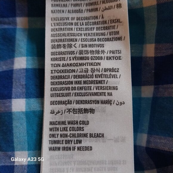 Hollister Mens Blue Plaid Button-Up Shirt XL Cotton Preppy Classic Office - Picture 6 of 8